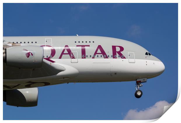 Qatar Airlines Airbus A380 Print by David Pyatt
