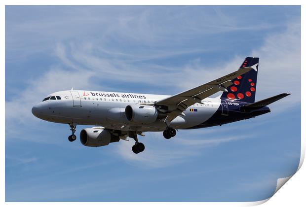 Brussels Airlines Airbus A319 Print by David Pyatt