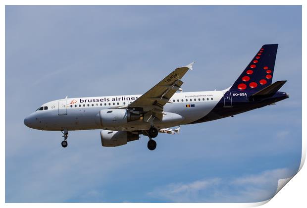 Brussels Airlines Airbus A319 Print by David Pyatt