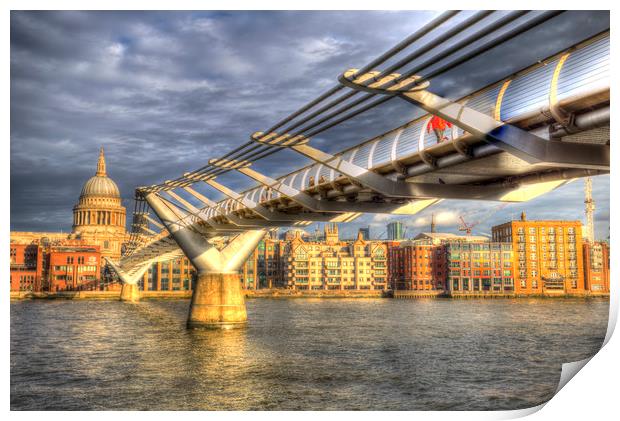 The Millennium Bridge London  Print by David Pyatt