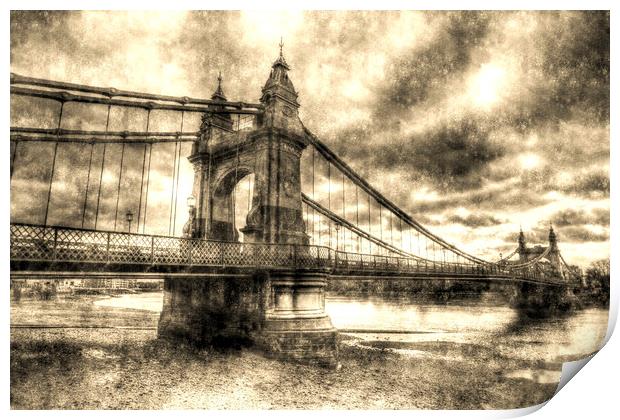 Hammersmith Bridge London Vintage Print by David Pyatt