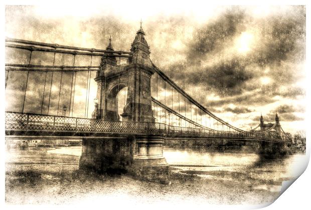 Hammersmith Bridge London Vintage Print by David Pyatt