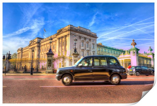 Taxi Buckingham Palace Print by David Pyatt