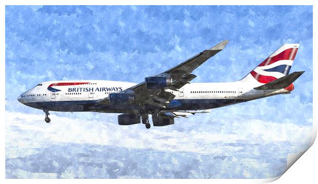 British Airways Boeing 747 Art Print by David Pyatt