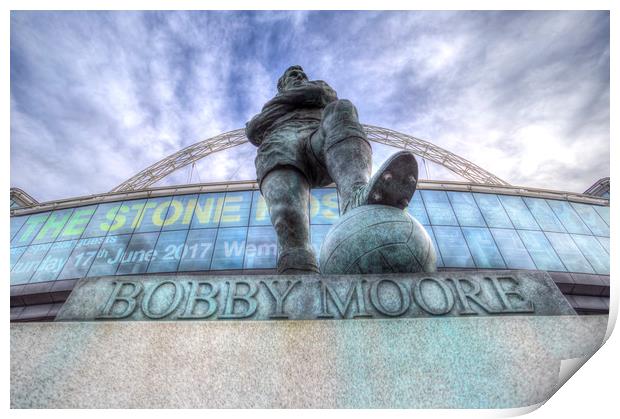Bobby Moore Statue Wembley Stadium Print by David Pyatt
