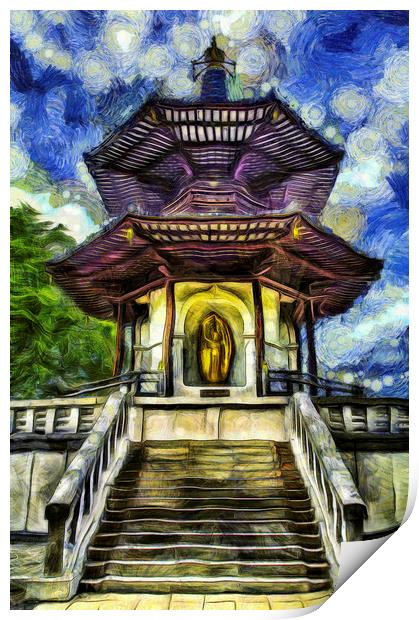 The Pagoda Van Gogh Print by David Pyatt