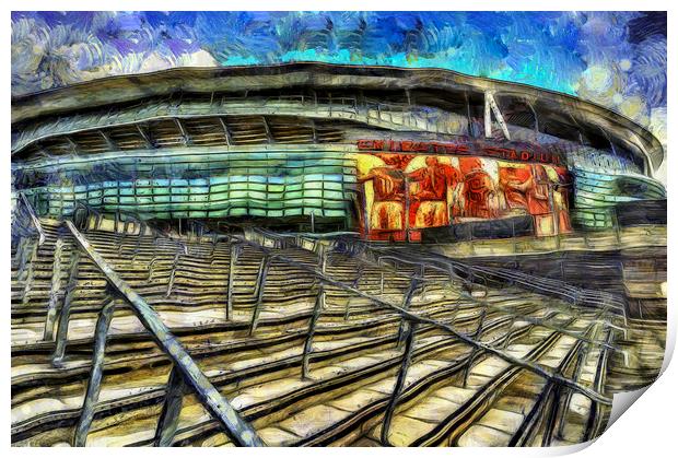 Emirates Stadium Van Gogh Print by David Pyatt