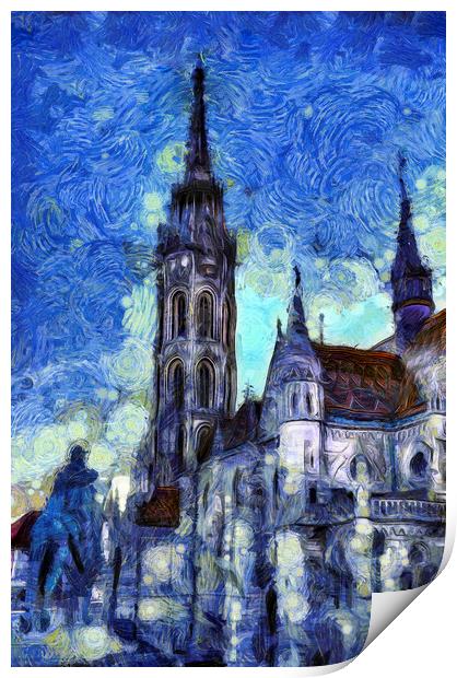 The Church Vincent Van Gogh Print by David Pyatt