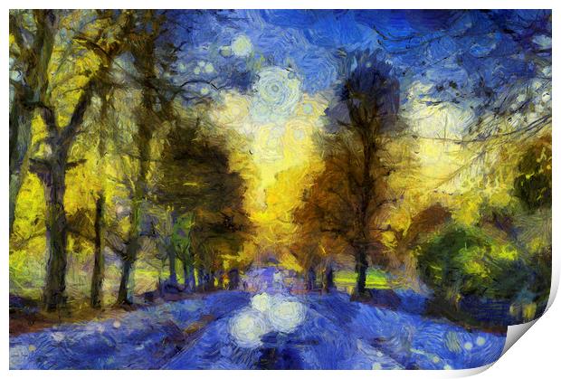 Tree Lined Avenue Van Gogh Print by David Pyatt