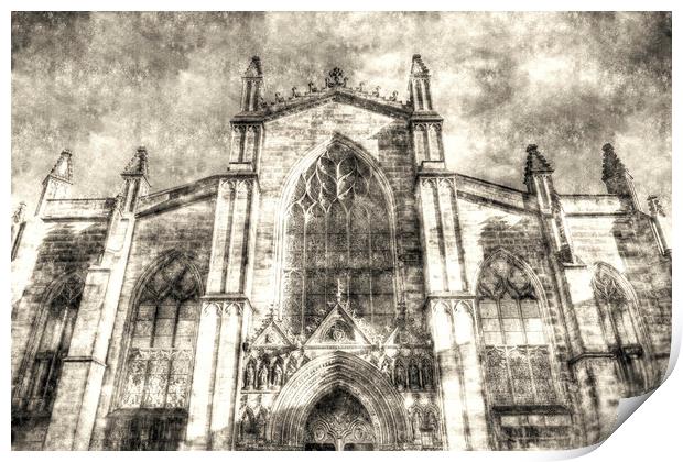Edinburgh St Giles Cathedral Vintage Print by David Pyatt