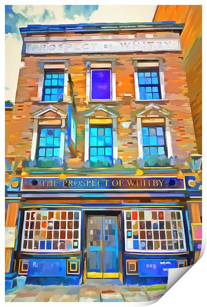 The Prospect Of Whitby Pub Pop Art Print by David Pyatt