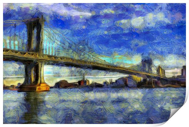 Manhattan Bridge New York Art Print by David Pyatt