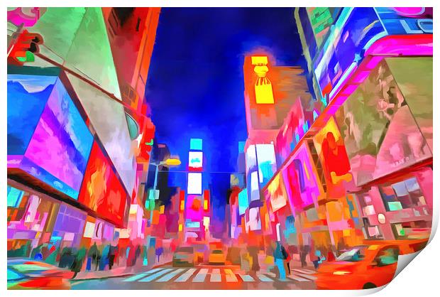 Times Square Pop Art Print by David Pyatt