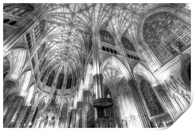 St Patrick's Cathedral New York Print by David Pyatt