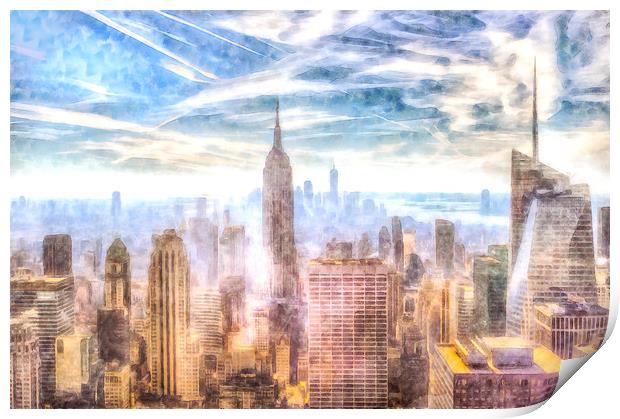 New York Skyline Art Print by David Pyatt