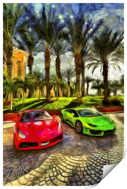 Dubai Super Cars Art Print by David Pyatt