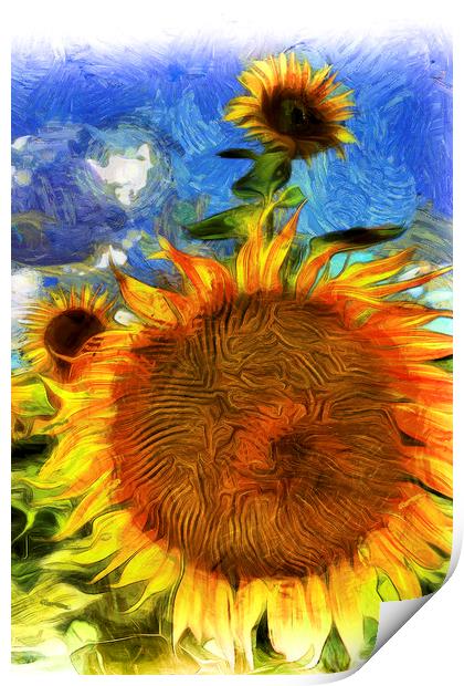 Sunflowers Van Gogh Art Print by David Pyatt