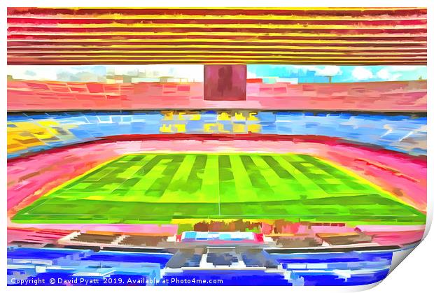 Nou Camp Stadium Pop Art Print by David Pyatt