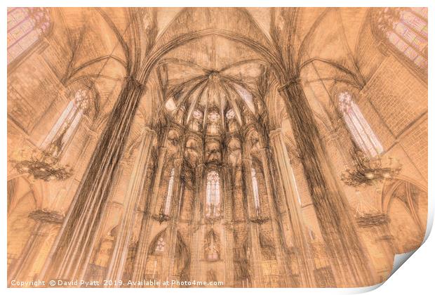 Barcelona Cathedral da Vinci Art  Print by David Pyatt