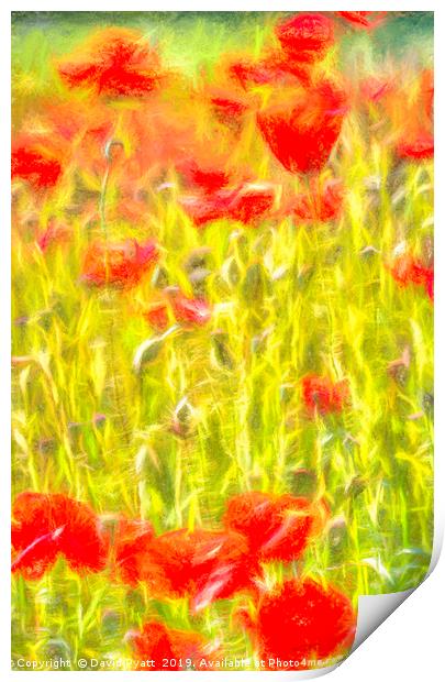 Monet Poppy Meadow Print by David Pyatt