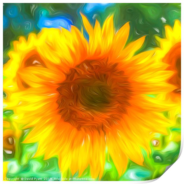 Pastel Sunflower Art Print by David Pyatt