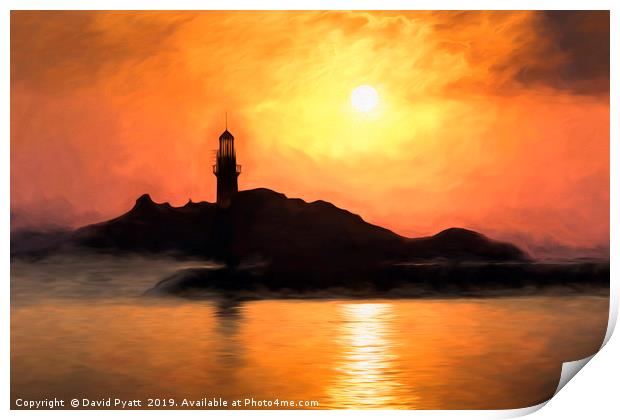 Lighthouse Sunset Art Print by David Pyatt
