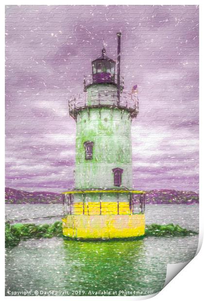 Street Graffiti Lighthouse  Print by David Pyatt