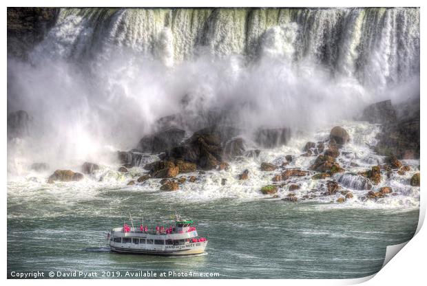 Niagara Falls Maid Of The Mist  Print by David Pyatt