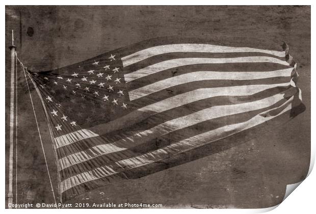 American Flag Vintage Print by David Pyatt