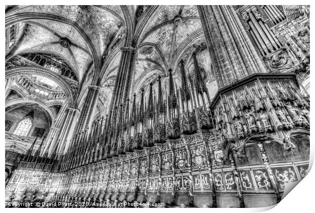 Choir Barcelona Cathedral  Print by David Pyatt