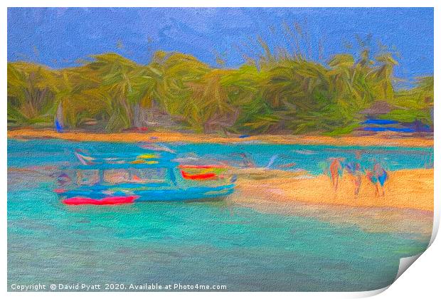 Barbados Beach Summer Art Print by David Pyatt