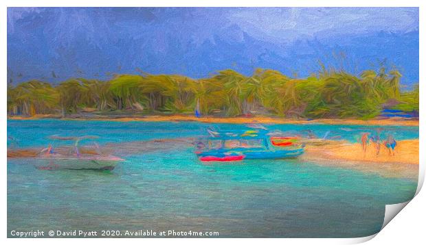 Caribbean Island Art Panorama Print by David Pyatt