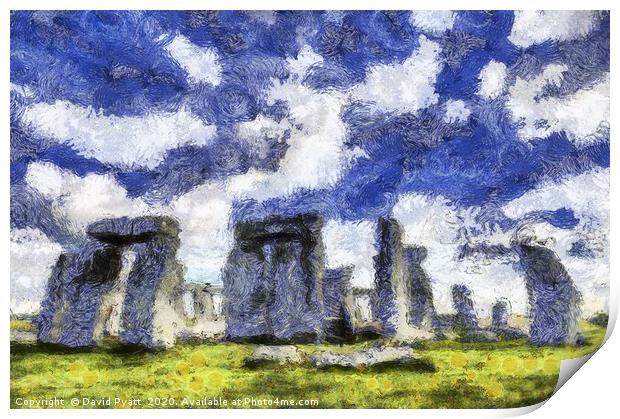 Stonehenge Starry Night Print by David Pyatt