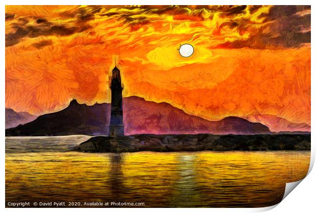 Lighthouse Van Gogh Print by David Pyatt