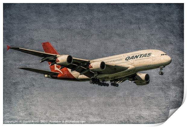 Qantas Airbus A380 Metal Print by David Pyatt