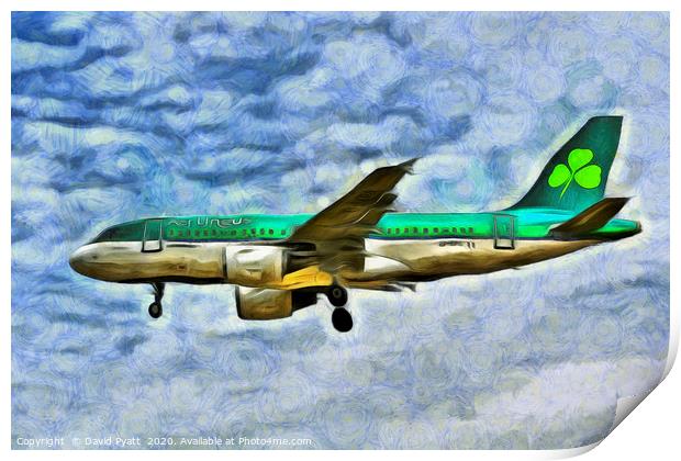 Aer Lingus Airbus A319 Van Gogh Print by David Pyatt