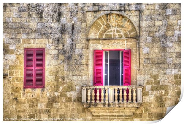 Traditional Maltese House Mdina Malta Print by David Pyatt