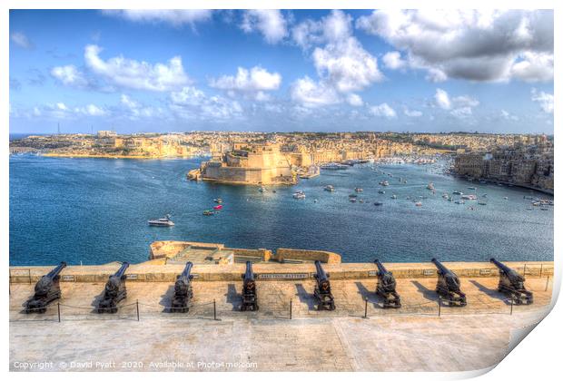 Saluting Battery Valletta Harbour  Print by David Pyatt
