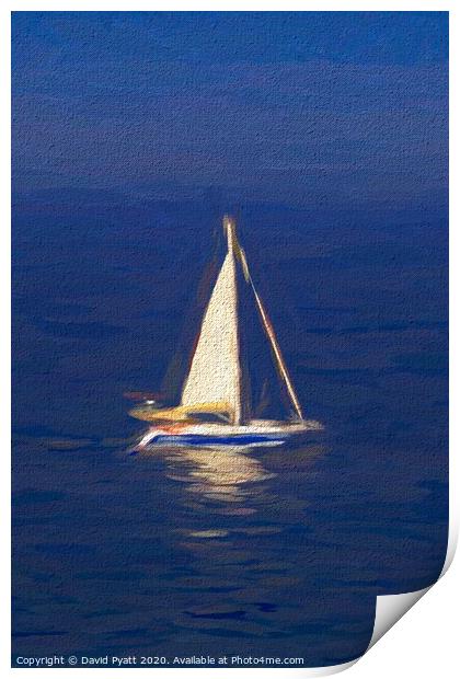 Yacht In A Storm Art Print by David Pyatt