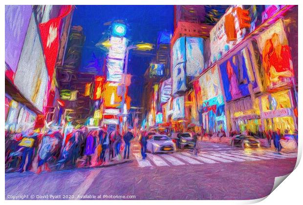 Art Of Times Square New York Print by David Pyatt