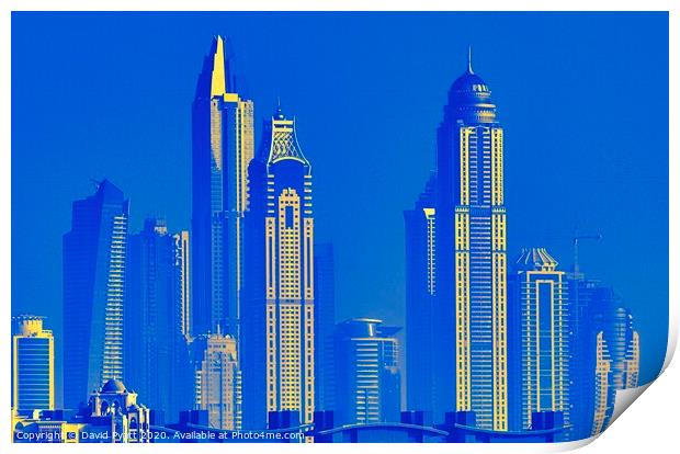 Dubai Architecture Blue Art Print by David Pyatt