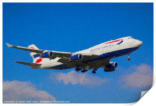 British Airways Boeing 747 Art          Print by David Pyatt