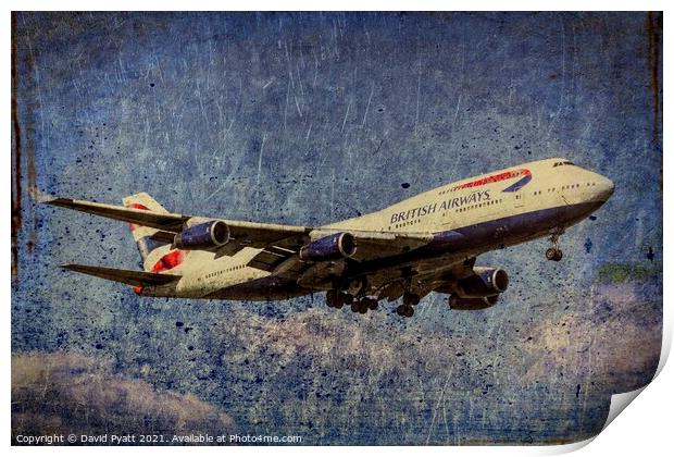 Boeing 747-436 Weathered Art Print by David Pyatt
