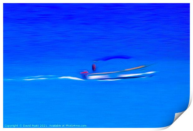 Barbados Boat Art Minimalism  Print by David Pyatt