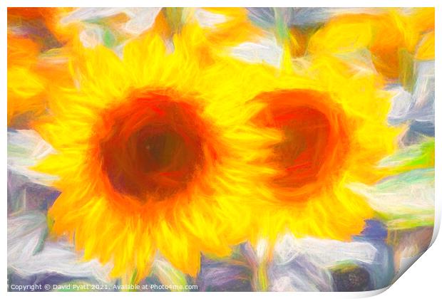 Sunflower Art Dreaming  Print by David Pyatt