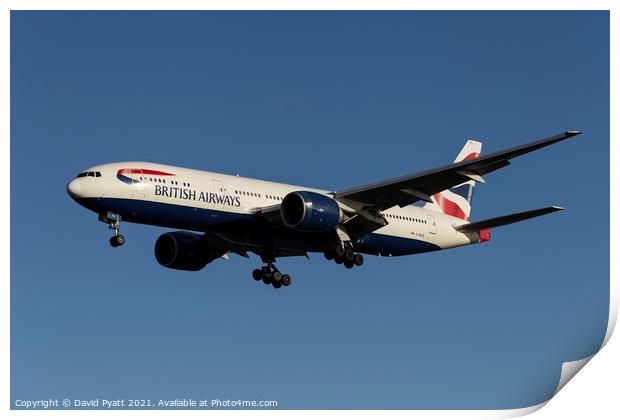 British Airways Boeing 777-236        Print by David Pyatt