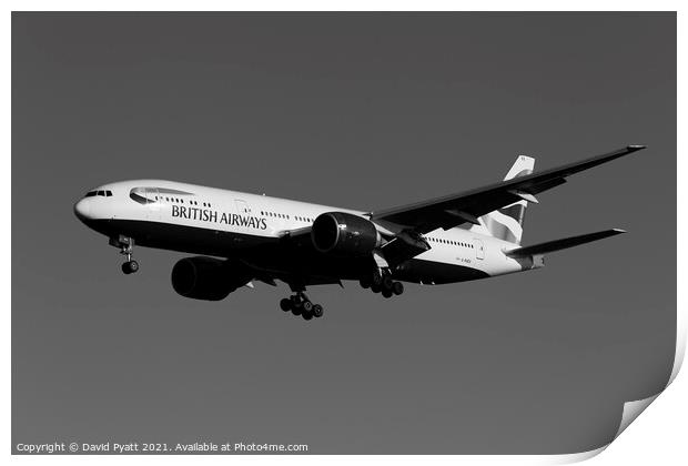 British Airways Boeing 777-236         Print by David Pyatt