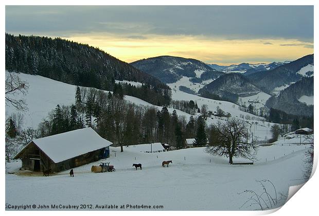 Winter in Switzerland Print by John McCoubrey