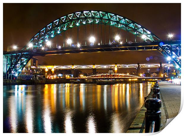 Tyne Bridge Night Print by eric carpenter