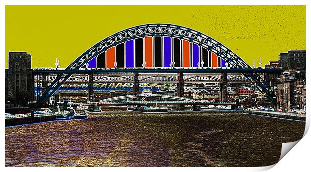 Tyne Bridge Stylized Print by eric carpenter